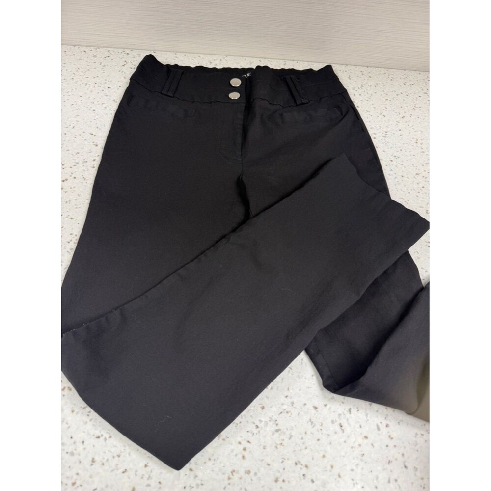 Soho Apparel Womens Straight Leg pants 6 Black slacks fitted A14